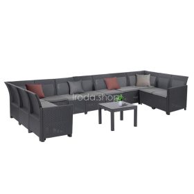 Claire XI 11 személyes sarokgarnitúra orlando asztallal