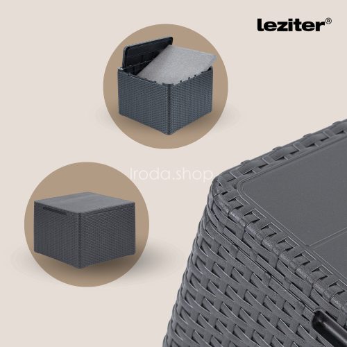 Claire 4 személyes kerti bútor garnitúra párnatartós asztallal