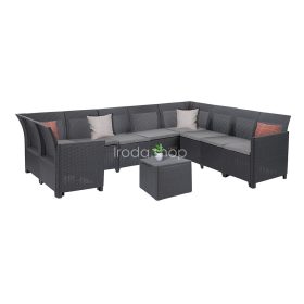   Claire IX 9 személyes sarokgarnitúra párnatartós asztallal