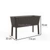 Splendor megemelt műanyag kerti virágláda 120l fonott rattan