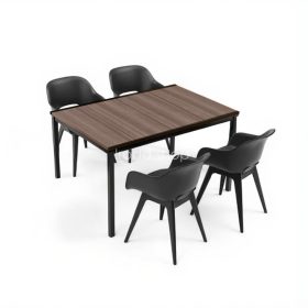 Flora 4+1 kerti bútor garnitúra szett dió-grafit