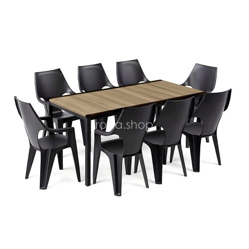 Parker Large 8+1 kerti bútor garnitúra szett kőris-grafit