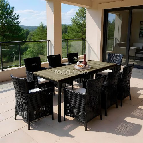 Nadia Large 8+1 kerti bútor garnitúra szett kőris-grafit