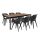 Flora Large 6+1 kerti bútor garnitúra szett kőris-grafit