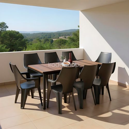 Parker Large 8+1 kerti bútor garnitúra szett dió-grafit