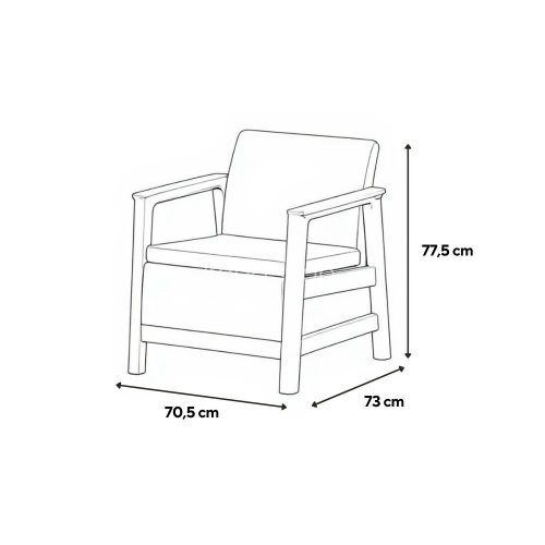 Scandi Big linea duo kerti bútor szett jute tárolós asztallal