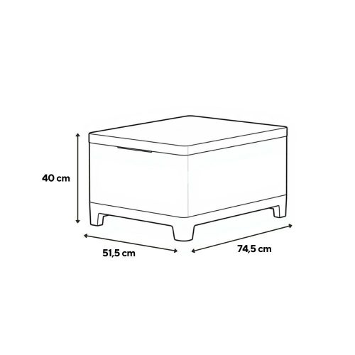 Scandi Box linea duo kerti bútor szett jute tárolós asztallal