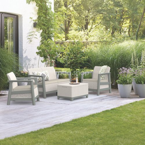 Scandi linea kerti bútor szett jute tárolós asztallal