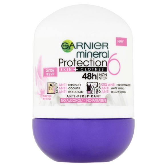 GARNIER Mineral Deo Roll-On 50 ml Protect6 Cotton Fresh Soft