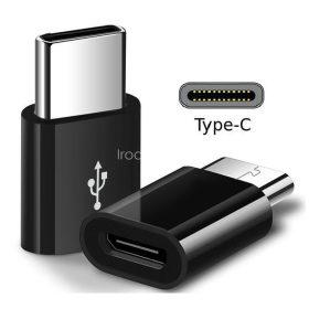 Adapter, USB Type-C - microUSB átalakító, Forever, fekete