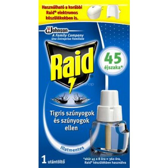 Raid® Elektromos szúnyogirtó utántöltő folyadék 27 ml illatmentes 45 éjszakás