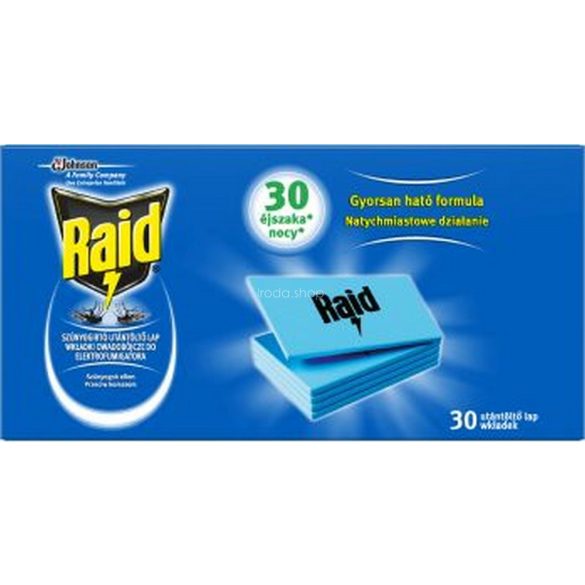 Raid® Elektromos szúnyogirtó utántöltő lap 30 db