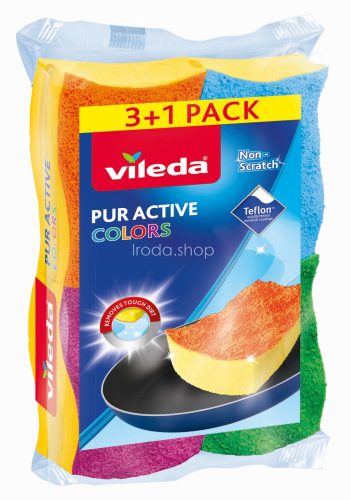 VILEDA Color Pur Active mosogatószivacs 3+1 db