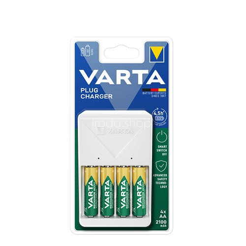 Akkutöltő VARTA PLUG CHARGER + 4 x 2100 mAh (R2U) AA 57657101451