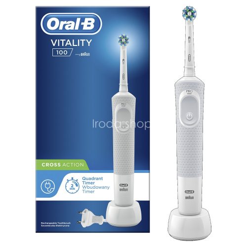 Oral-B D100 Vitality elektromos fogkefe fehér CrossAction fejjel
