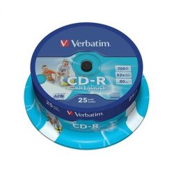CD-R Verbatim 700MB 52x nyomtatható matt 25db/henger 43439