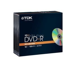 DVD-R TDK 4,7GB 16x 10db slim