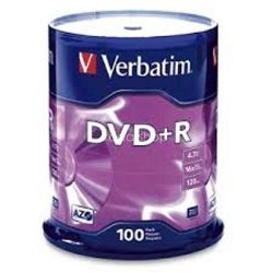 DVD+R Verbatim 4,7GB, 16x 100 db/henger
