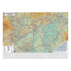 Szúrkatábla 140x100cm Magyarország autótérképe fakeret