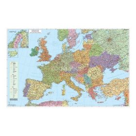 Szúrkatábla 140x100cm Európa autótérképe fakeret