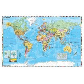 Szúrkatábla 140x100cm A Föld országai zászlókkal fakeret