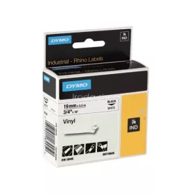 Betűnyomó kazetta gépi 19mm Dymo színes vinyl - fehér