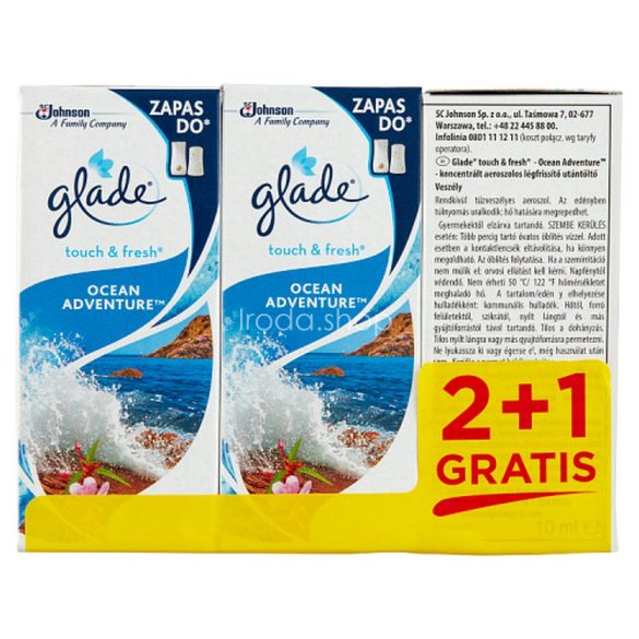 Glade® Touch&Fresh utántöltő 10 ml 2+1 Ocean Adventures