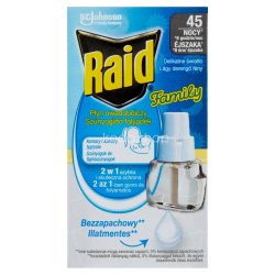   Raid® Family Elektromos szúnyogirtó utántöltő folyadék 27 ml illatmentes 45 éjszakás