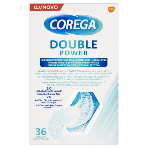 Corega Double Power műfogsortisztító tabletta 36 db