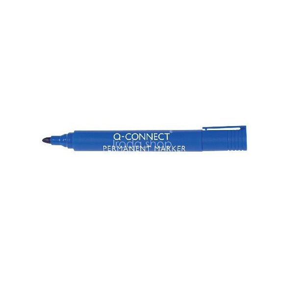 Marker permanent Q-Connect kerek kék