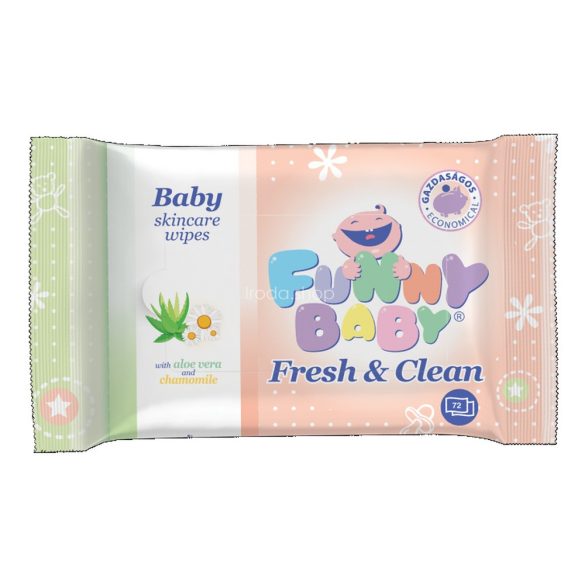 Funny baby törlőkendő Fresh&Clean 72 lap