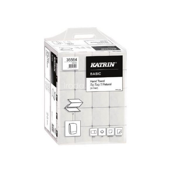 Kéztörlő Katrin Basic Z hajtogatott 200lap 2rétegű 23x22,4cm natúr