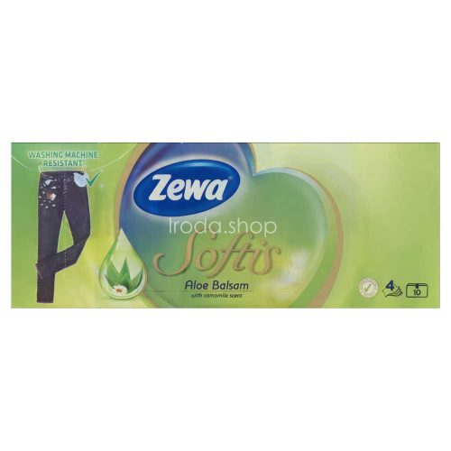 Zewa Softis papírzsebkendő 4 rétegű 10x9 db Aloe Balsam