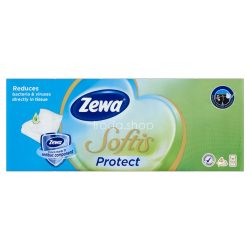 Zewa Softis papírzsebkendő 4 rétegű 10x9 db Protect