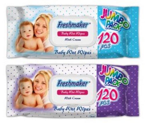 Freshmaker Jumbo Baby nedves törlőkendő 120 lapos kupakos