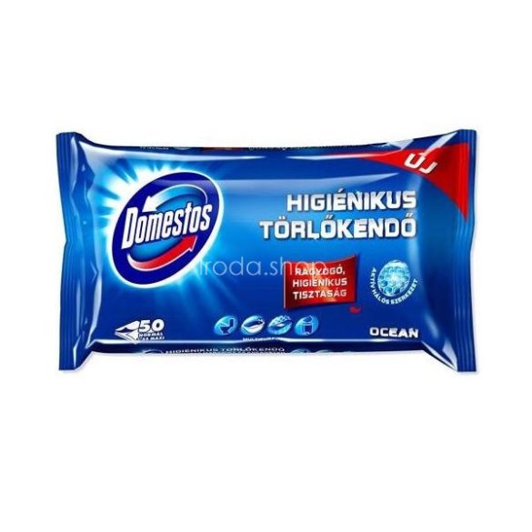 DOMESTOS fertőtlenítő törlőkendő 60 db Ocean