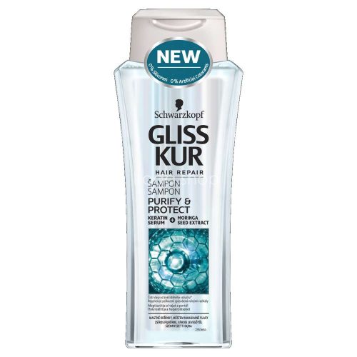 Gliss Kur hajregeneráló sampon 250 ml Purify&Protect Városi levegőtől szennyezett hajra