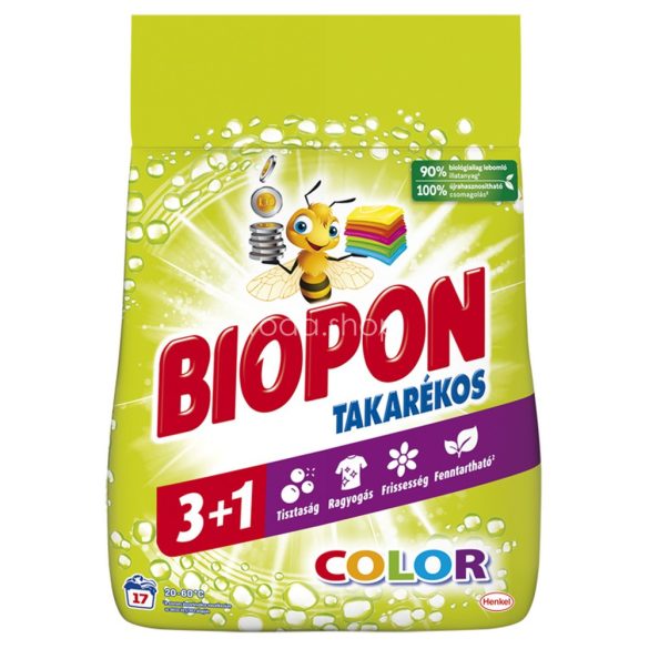 Biopon Takarékos 1,02 kg mosópor Color (17 mosás)