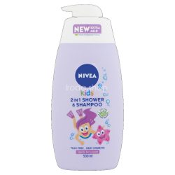 NIVEA Kids 2in1 Tusfürdő és Sampon Lányoknak 500 ml