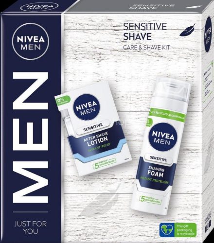 NIVEA MEN Sensitive Shave ajándékcsomag (borotvahab&after shave balzsam)