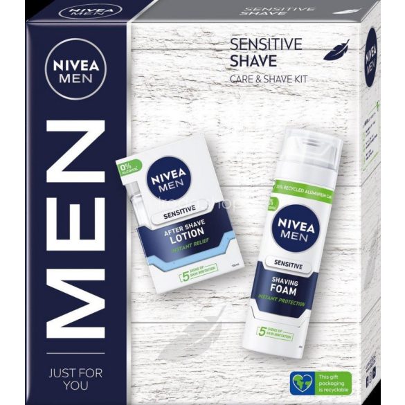 NIVEA MEN Sensitive Shave ajándékcsomag (borotvahab&after shave balzsam)