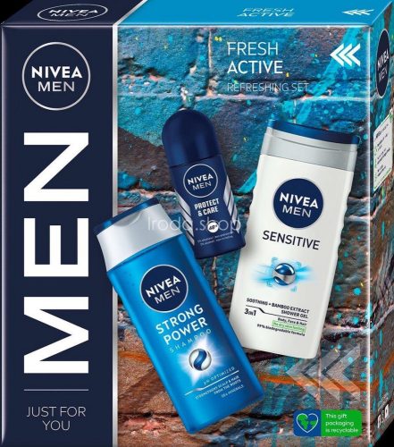 NIVEA MEN Fresh Active ajándékcsomag (tusfürdő&golyós deo&sampon)