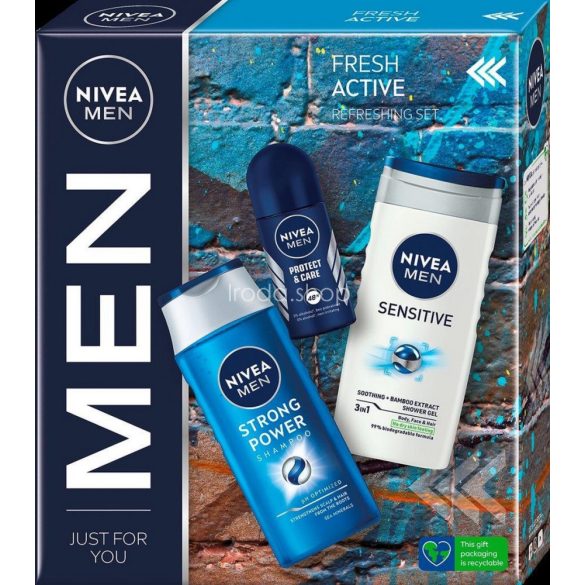 NIVEA MEN Fresh Active ajándékcsomag (tusfürdő&golyós deo&sampon)