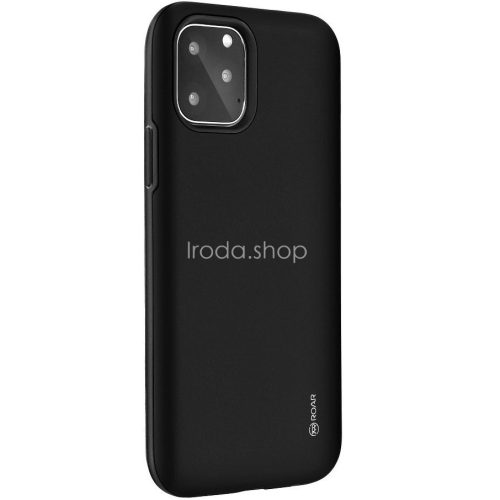 Huawei P40, Szilikon tok, műanyag kerettel, közepesen ütésálló, Roar Rico Armor, fekete