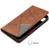 Samsung Galaxy A11 / M11 SM-A115F / M115F, Oldalra nyíló tok, stand, geometria minta, Wooze DesignBook, barna