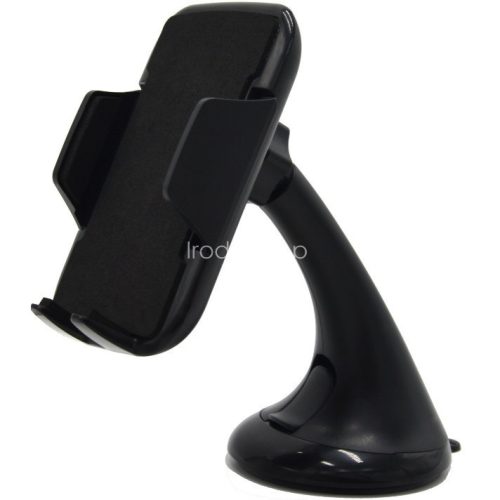 Autós tartó, univerzális, szélvédőre vagy műszerfalra rögzíthető, 60 - 92 mm, tapadókorongos, 360°-ban forgatható, JM-MH01, fekete