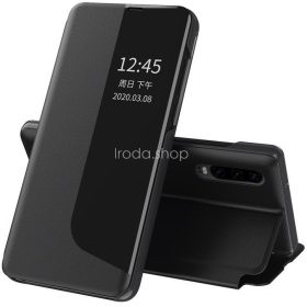   Huawei P40, Oldalra nyíló tok, stand, hívás mutatóval, Wooze FashionBook, fekete