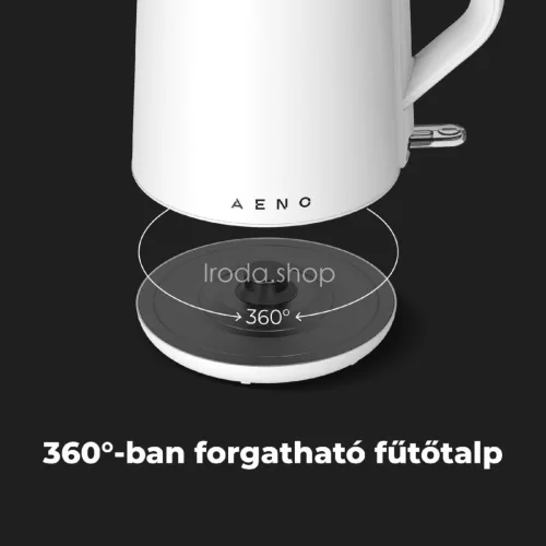 AENO AEK0002 EK2 vízforraló, 2200 W, 1.5 liter kapacitás, dupla falú, LED kijelzés, fehér