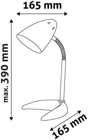 Asztali lámpa, C-talp, AVIDE "Basic", fekete