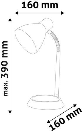Asztali lámpa, O-talp, AVIDE "Basic", fekete